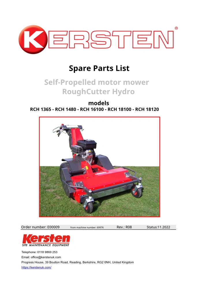 Spare Parts Lists - Rough Cutter RCH 1365 G - RCH ...